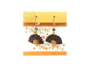 Kolczyki washi wachlarze czarne
